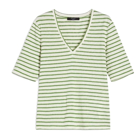 Weekend Max Mara Opzione Bluse, Green Pinstripe